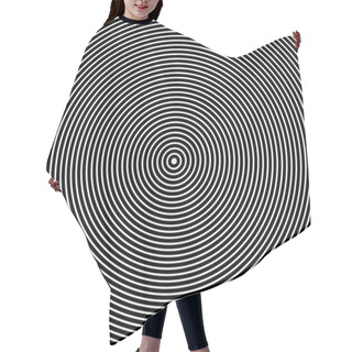 Personality  Concentric Circles. Abstract Black And White Graphics Hair Cutting Cape