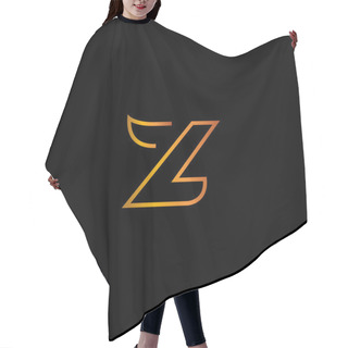 Personality  Z Golden Letter Logo Icon Hair Cutting Cape