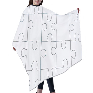 Personality  Full Frame Of White Puzzle Pieces Background Hair Cutting Cape