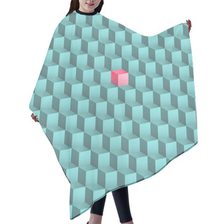 Personality  Vector Illustration Of A Geometric Pattern Of 3D Cubes. The Squares Are Superimposed On Each Other. Hair Cutting Cape