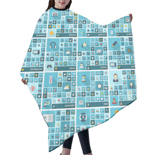 Personality  Large Icons Set Hair Cutting Cape