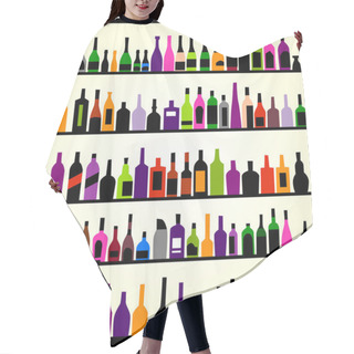 Personality  Alcohol Bottles On The Wall Hair Cutting Cape