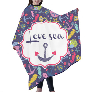 Personality  Colorful Marine Postcard Hair Cutting Cape
