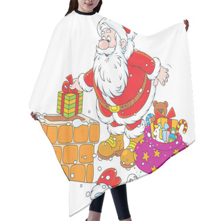 Personality  Santa On A Housetop Hair Cutting Cape