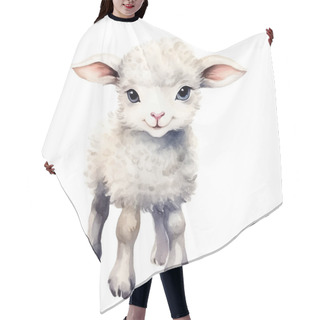 Personality  Cute Watercolor Lamb Sheep Farm Animal Isolated On White Background. Vecor Illustration Hair Cutting Cape