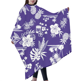 Personality  Hibiscus And Pineapple Pattern Hair Cutting Cape