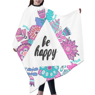 Personality  Floral Card With Colorful Flowers Hair Cutting Cape