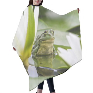Personality  Frog Among White Lilies Hair Cutting Cape