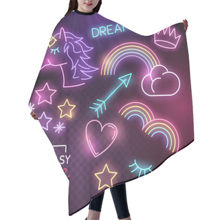 Personality  Fantasy Neon Lights Set Hair Cutting Cape
