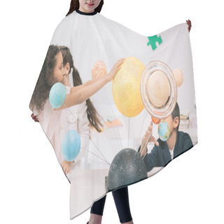 Personality  Schoolchildren With Solar System   Hair Cutting Cape