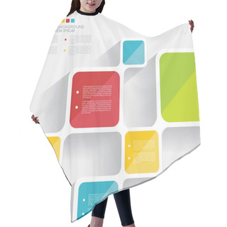 Personality  Vector Brochure Template Design With Cubes And Squares Elements. Hair Cutting Cape