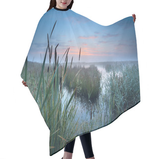 Personality  Misty Swamp At Sunrise Hair Cutting Cape