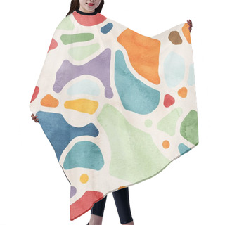 Personality  Seamless Paint Blobs Between Lines Naive Design Hair Cutting Cape