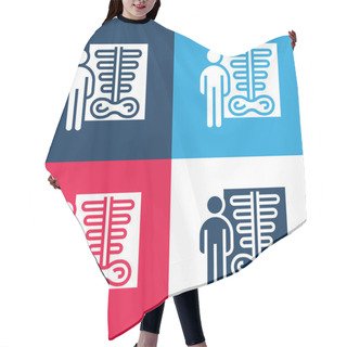 Personality  Bone Density Blue And Red Four Color Minimal Icon Set Hair Cutting Cape