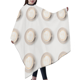 Personality  Pattern Of Cups With Latte Hair Cutting Cape