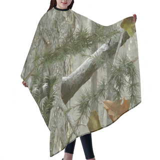 Personality  Realistic Forest Camouflage. Seamless Pattern. Conifer Trees, Branches And Leaves. Useable For Hunting And Military Purposes.  Hair Cutting Cape