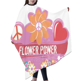 Personality  Flower Power Hippy Sign Hair Cutting Cape