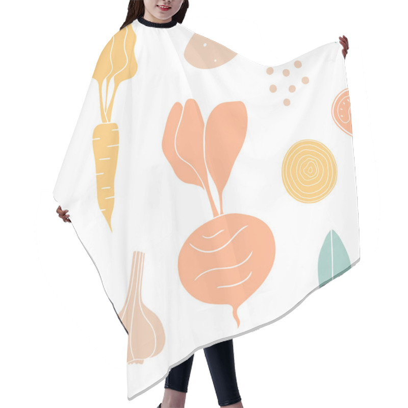 Personality  Vegetable Seamless Pattern Hair Cutting Cape