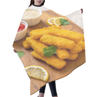 Personality  Fried Fish Finger Stick Or French Fries Fish With Sauce Hair Cutting Cape