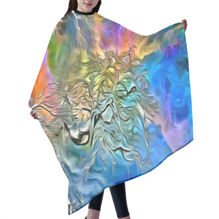 Personality  Abstraction. Vivid Colorful Tree Branches Hair Cutting Cape