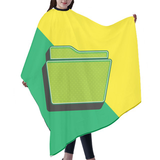 Personality  Black Folder Shape Green And Yellow Modern 3d Vector Icon Logo Hair Cutting Cape