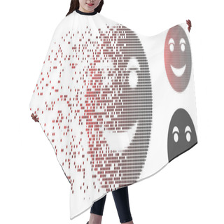 Personality  Fractured Pixel Halftone Funny Smile Icon Hair Cutting Cape