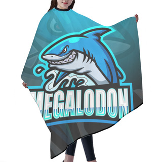 Personality  Vector Illustration Of Megalodon Mascot Esport Logo Design Hair Cutting Cape