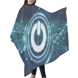 Personality  Power Energy Icon With Connections 3D Rendering Hair Cutting Cape