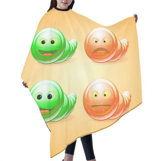 Personality  Green And Orange Funny Worms Hair Cutting Cape
