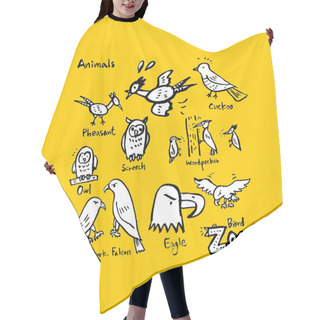 Personality  Animal Sketch / Hand Drawn Zoo Illustration - Vector Hair Cutting Cape