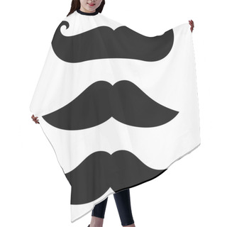 Personality  Retro Black Mustache Set Isolated On White Hair Cutting Cape
