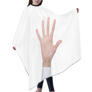 Personality  Person Showing Five Sign  Hair Cutting Cape