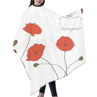 Personality  Poppies Floral Background Hair Cutting Cape