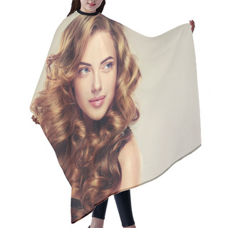 Personality  Woman With Healthy Long Blond Hair Hair Cutting Cape