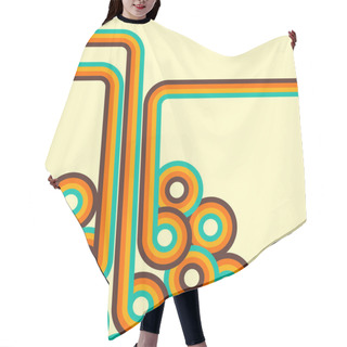 Personality  Abstract Retro Background, Digital Lines And Circles, Design70s. Hair Cutting Cape