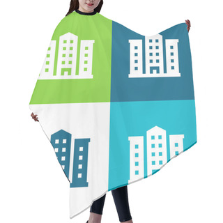 Personality  Apartment Flat Four Color Minimal Icon Set Hair Cutting Cape