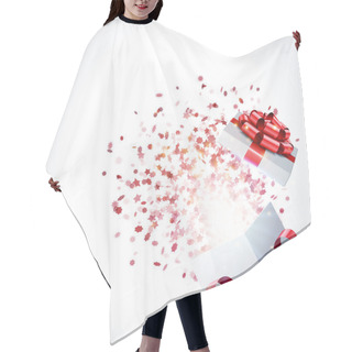 Personality  Open Gift With Fireworks From Confetti Hair Cutting Cape