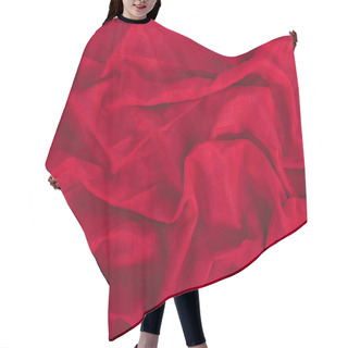 Personality  Dark Red Linen Texture Hair Cutting Cape
