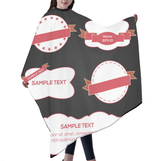 Personality  Set Of Vector Ribbons And Labels Hair Cutting Cape