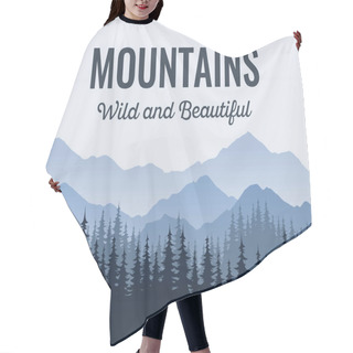 Personality  Poster With Mountains, Scenic Landscape With Caption Hair Cutting Cape
