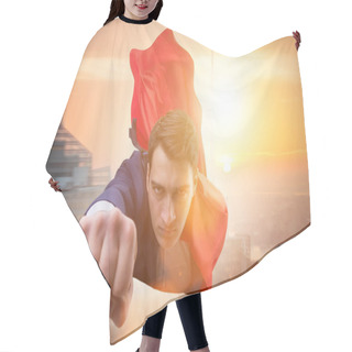 Personality  Flying Super Hero Over The City  Hair Cutting Cape