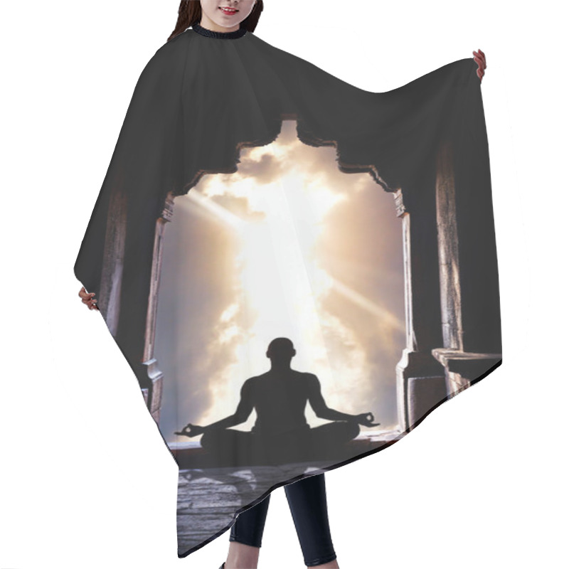 Personality  Yoga Meditation In Temple Hair Cutting Cape