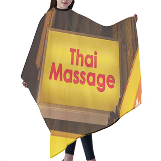 Personality  Thai Massage Sex Shop Neon Sign Advertising An Adult Licensed Business In The Soho Red Light District Industry, Stock Image Photo Hair Cutting Cape