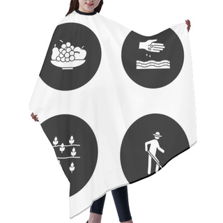 Personality  Agriculture Glyph Icons Set Hair Cutting Cape