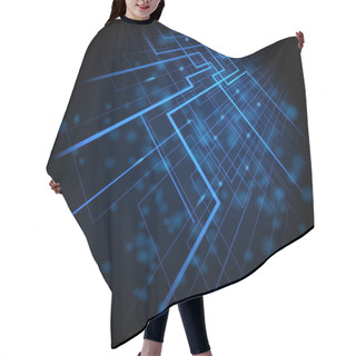 Personality  Blue Abstract Glowing Background Hair Cutting Cape
