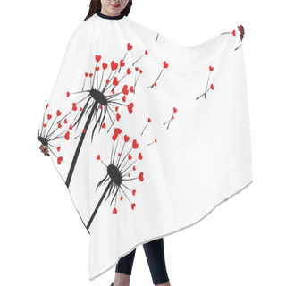 Personality  Valentine's Background With Love Dandelions. Hair Cutting Cape