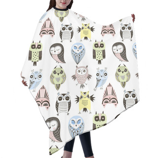 Personality  Cute Decorative Graphic Owls Pattern Hair Cutting Cape