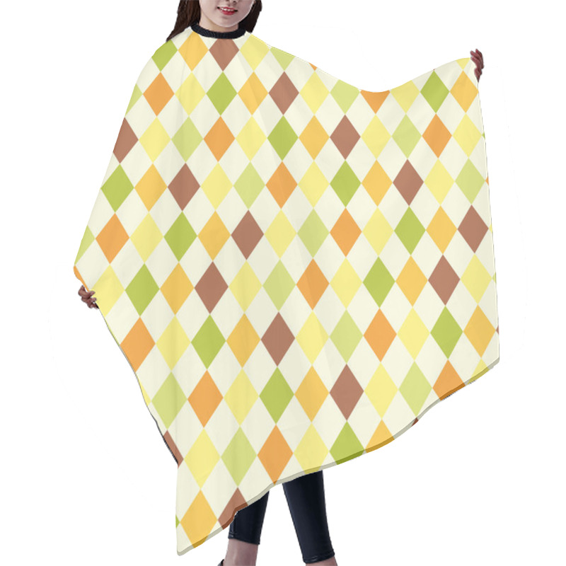 Personality  Retro Primitive Rhombus Background Hair Cutting Cape