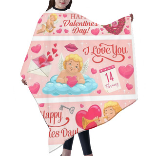 Personality  Valentine Day Cupid Angel With Hearts And Flowers Hair Cutting Cape