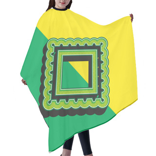 Personality  Border For Frame Pictures Green And Yellow Modern 3d Vector Icon Logo Hair Cutting Cape